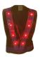 LED Flashing Polyester Vest with Hi-Vis Reflective Tape and Velcro Closure